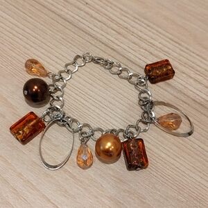Amber And Silver Colored Bracelet